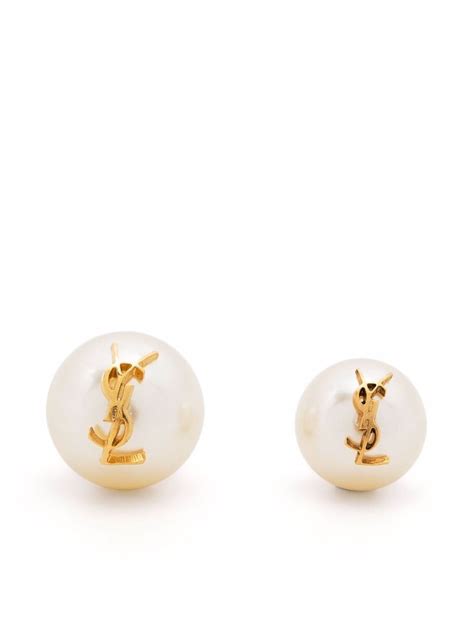 ysl studs|YSL pearl stud earrings.